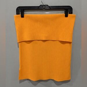 Worthington Vibrant Orange Ribbed Tube Top Size L